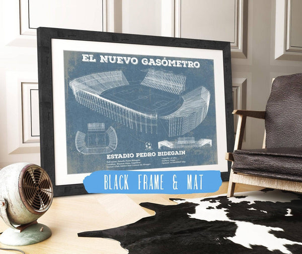 20" x 16" / Black Frame & Mat Cutler West El Nuevo Gasómetro Print Club Atlético San Lorenzo De Almagro Soccer Print
