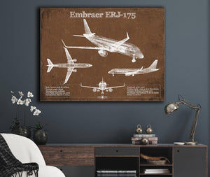Cutler West Embraer ERJ-175 Vintage Aviation Blueprint with Optional Custom Pilot aviation-2