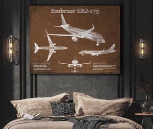 Cutler West Embraer ERJ-175 Vintage Aviation Blueprint with Optional Custom Pilot aviation-2