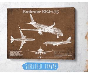 Cutler West Embraer ERJ-175 Vintage Aviation Blueprint with Optional Custom Pilot aviation-2