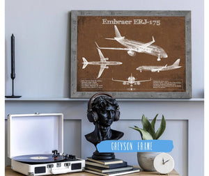 Cutler West Embraer ERJ-175 Vintage Aviation Blueprint with Optional Custom Pilot aviation-2