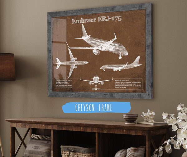 Cutler West Embraer ERJ-175 Vintage Aviation Blueprint with Optional Custom Pilot aviation-2
