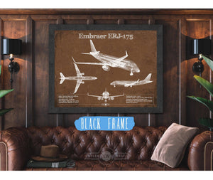 Cutler West Embraer ERJ-175 Vintage Aviation Blueprint with Optional Custom Pilot aviation-2