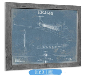 14" x 11" / Greyson Frame Cutler West Embraer ERJ145 Vintage Aviation Blueprint with Optional Custom Pilot aviation-2