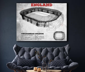 Cutler West England Rugby - Vintage Twickenham Stadium Print