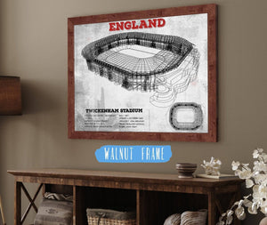Cutler West England Rugby - Vintage Twickenham Stadium Print
