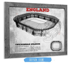 Cutler West England Rugby - Vintage Twickenham Stadium Print