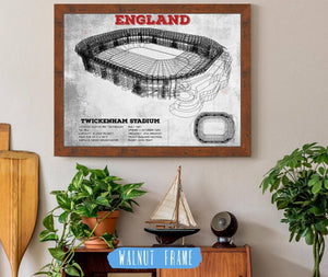 Cutler West England Rugby - Vintage Twickenham Stadium Print
