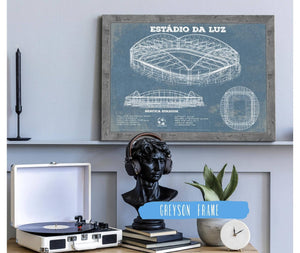 Cutler West Estudio da Luz (Benfica Stadium) - Portugal National Football Team Blueprint Vintage Soccer Print