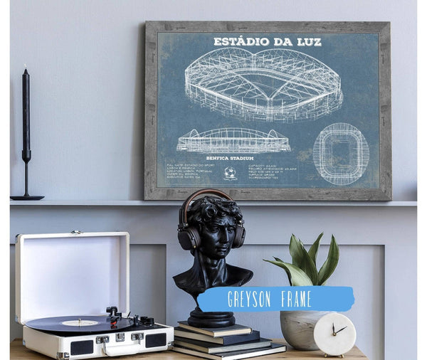 Cutler West Estudio da Luz (Benfica Stadium) - Portugal National Football Team Blueprint Vintage Soccer Print