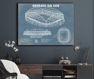 Cutler West Estudio da Luz (Benfica Stadium) - Portugal National Football Team Blueprint Vintage Soccer Print