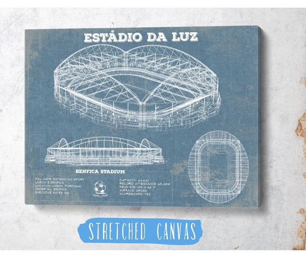 Cutler West Estudio da Luz (Benfica Stadium) - Portugal National Football Team Blueprint Vintage Soccer Print