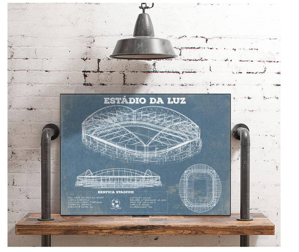 Cutler West Estudio da Luz (Benfica Stadium) - Portugal National Football Team Blueprint Vintage Soccer Print