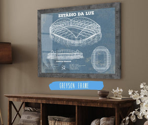 Cutler West Estudio da Luz (Benfica Stadium) - Portugal National Football Team Blueprint Vintage Soccer Print