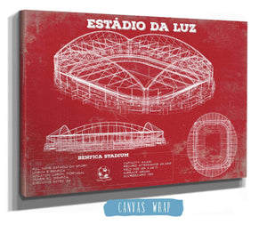 Cutler West Estudio do Sport Lisboa e Benfica (Benfica Stadium) Team Color - Portugal National Football Team Blueprint Vintage Soccer Print