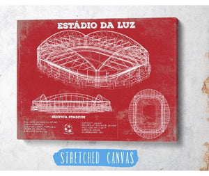 Cutler West Estudio do Sport Lisboa e Benfica (Benfica Stadium) Team Color - Portugal National Football Team Blueprint Vintage Soccer Print