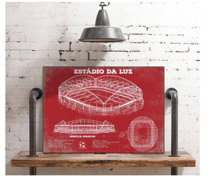 Cutler West Estudio do Sport Lisboa e Benfica (Benfica Stadium) Team Color - Portugal National Football Team Blueprint Vintage Soccer Print