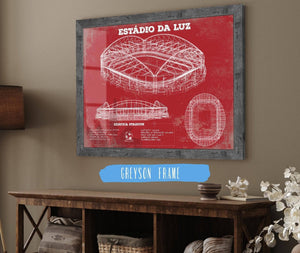 Cutler West Estudio do Sport Lisboa e Benfica (Benfica Stadium) Team Color - Portugal National Football Team Blueprint Vintage Soccer Print