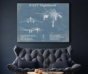 Cutler West F-117 Nighthawk Military Aircraft Patent - Blueprint Military Wall Art