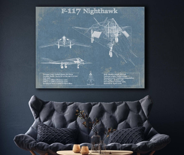 Cutler West F-117 Nighthawk Military Aircraft Patent - Blueprint Military Wall Art
