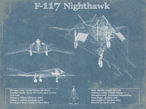 14" x 11" / Unframed Cutler West F-117 Nighthawk Military Aircraft Patent - Blueprint Military Wall Art