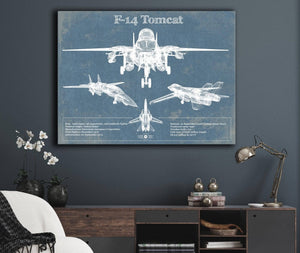 Cutler West F-14 Tomcat Vintage Aviation Blueprint Military Print
