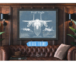 Cutler West F-15C Eagle Vintage Aviation Blueprint Military Print - Custom Name and Squadron Text