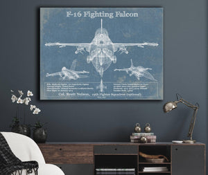 Cutler West F-16 Aircraft Patent Blueprint Original Military Wall Art