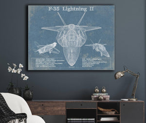 Cutler West F-35 Aircraft Patent Blueprint Original Design Wall Art