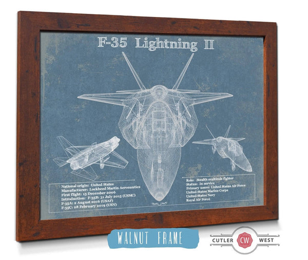 Cutler West F-35 Aircraft Patent Blueprint Original Design Wall Art
