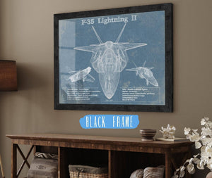 20" x 16" / Black Frame Cutler West F-35 Aircraft Patent Blueprint Original Design Wall Art
