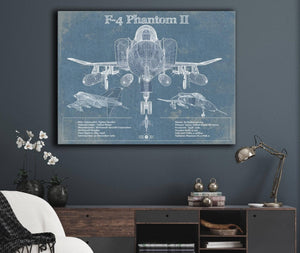 Cutler West F-4 Phantom II Aircraft Blueprint Original Military Wall Art