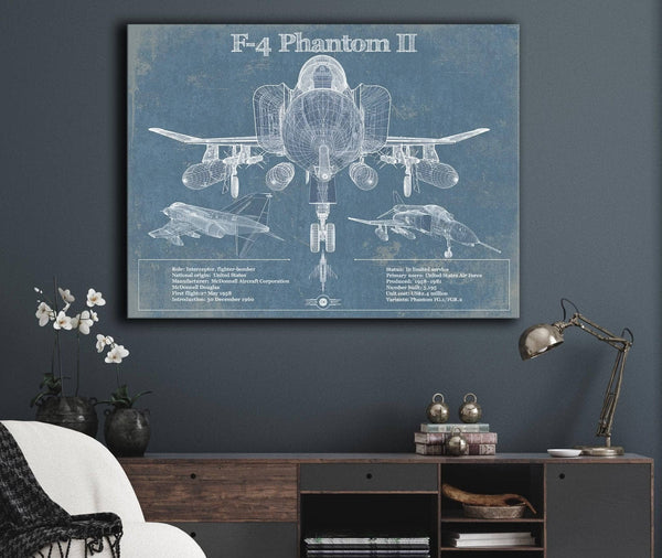 Cutler West F-4 Phantom II Aircraft Blueprint Original Military Wall Art