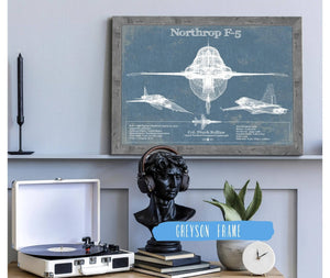 Cutler West F-5 Tiger Jet Vintage Aviation Blueprint Military Print