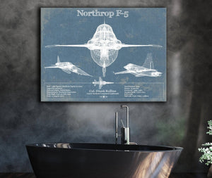 Cutler West F-5 Tiger Jet Vintage Aviation Blueprint Military Print