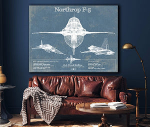 Cutler West F-5 Tiger Jet Vintage Aviation Blueprint Military Print