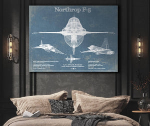 Cutler West F-5 Tiger Jet Vintage Aviation Blueprint Military Print