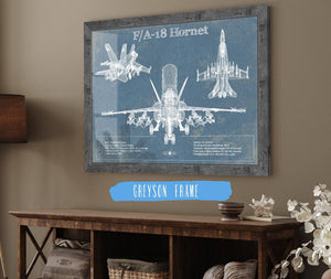 Cutler West F/A-18 Hornet Blueprint Original Military Wall Art