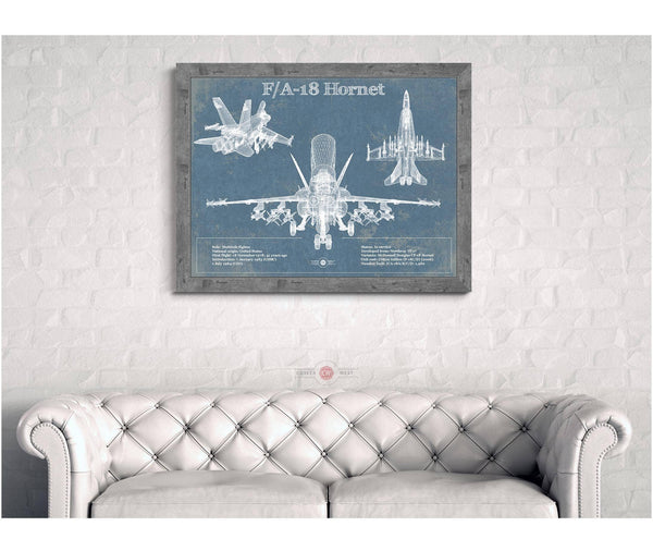 Cutler West F/A-18 Hornet Blueprint Original Military Wall Art
