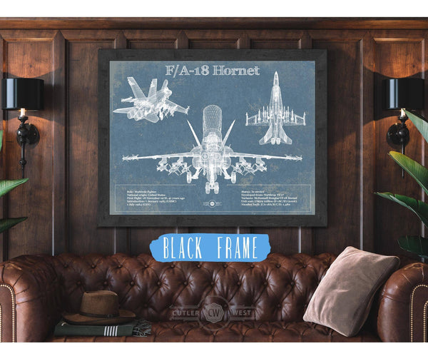 Cutler West F/A-18 Hornet Blueprint Original Military Wall Art