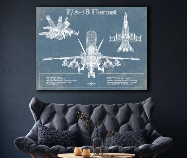 Cutler West F/A-18 Hornet Blueprint Original Military Wall Art