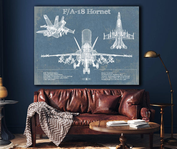 Cutler West F/A-18 Hornet Blueprint Original Military Wall Art