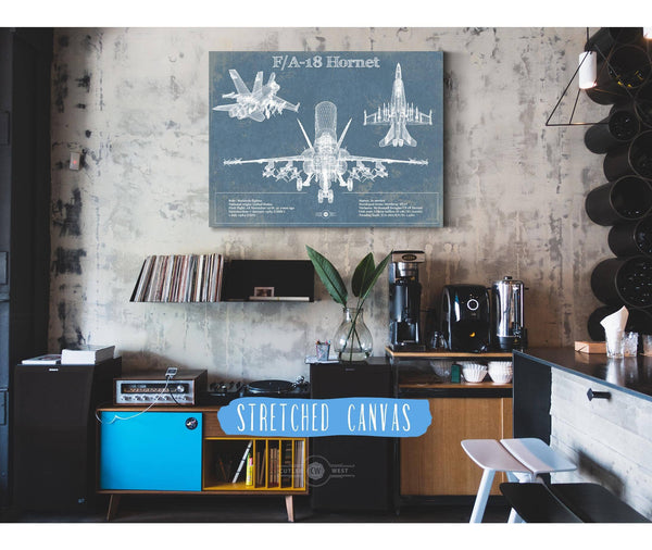 Cutler West F/A-18 Hornet Blueprint Original Military Wall Art