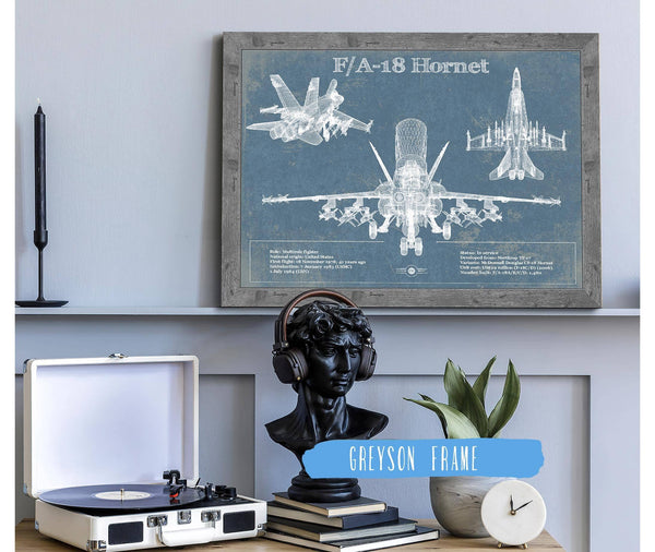 Cutler West F/A-18 Hornet Blueprint Original Military Wall Art
