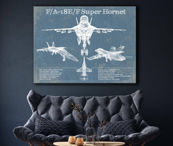 Cutler West F/A-18F Super Hornet Patent Blueprint Original Military Wall Art