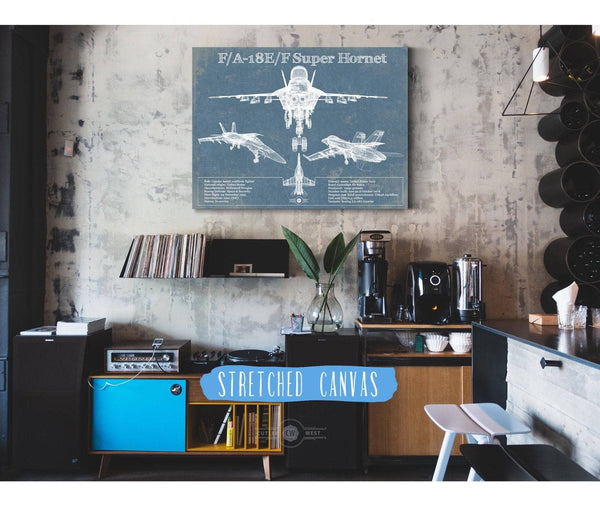 Cutler West F/A-18F Super Hornet Patent Blueprint Original Military Wall Art
