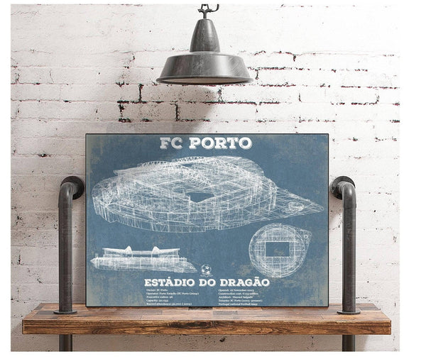 Cutler West F.C. Porto Estadio Do Dragao Stadium Blueprint Vintage Soccer Print