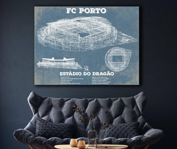 Cutler West F.C. Porto Estadio Do Dragao Stadium Blueprint Vintage Soccer Print