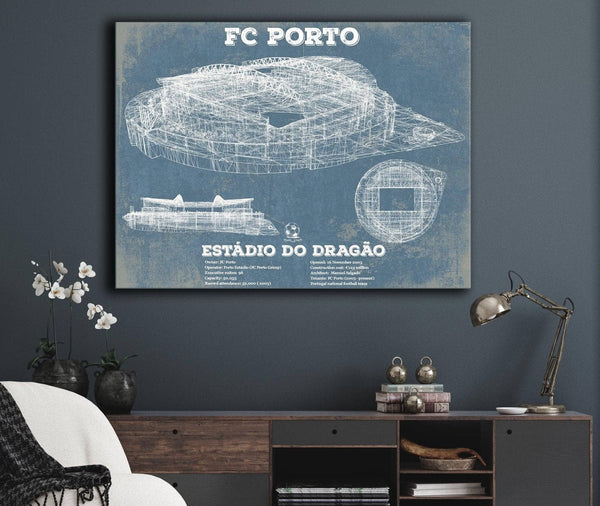 Cutler West F.C. Porto Estadio Do Dragao Stadium Blueprint Vintage Soccer Print