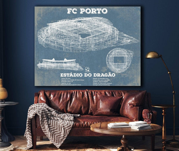 Cutler West F.C. Porto Estadio Do Dragao Stadium Blueprint Vintage Soccer Print